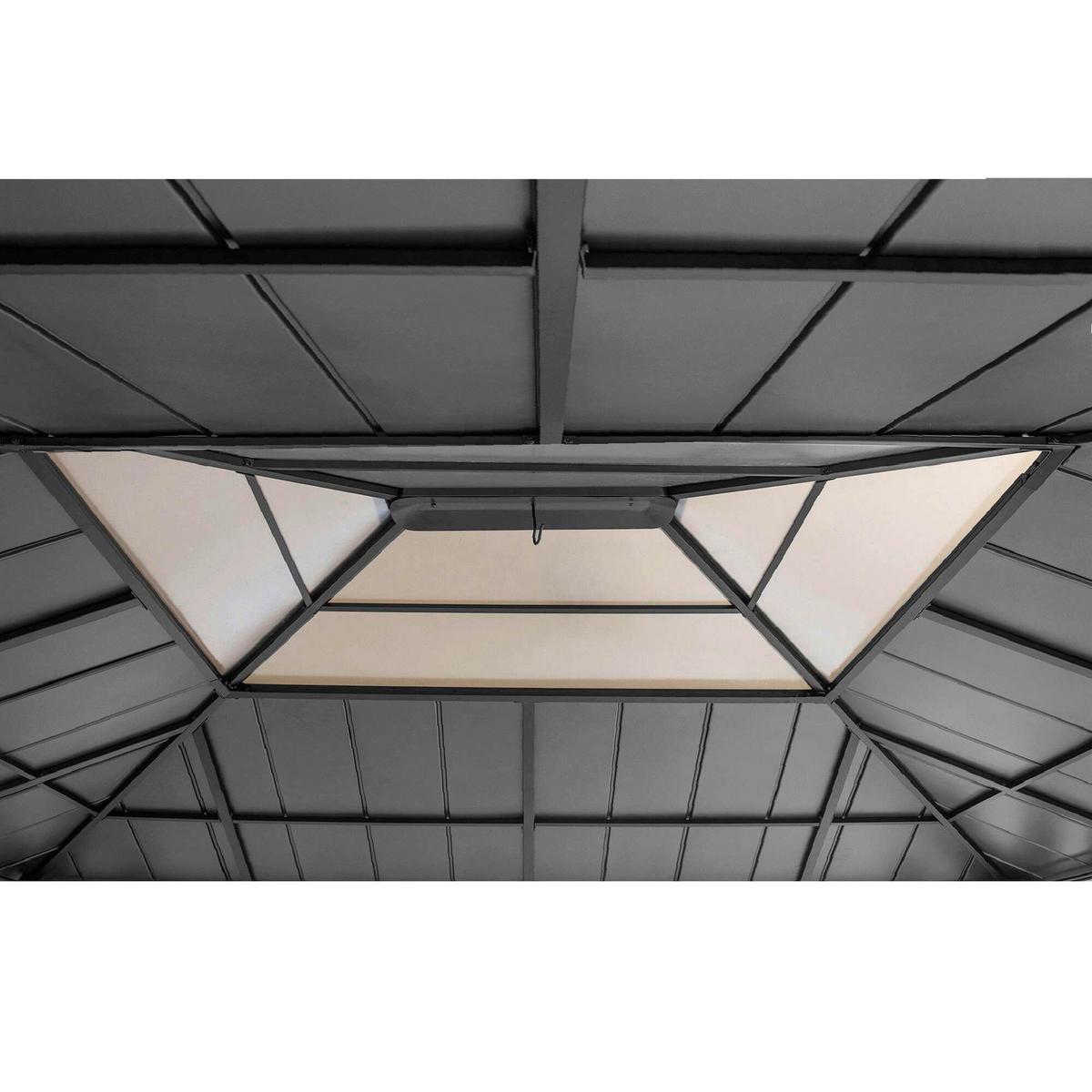 Pavillon Gazebo Anthrazit - Anthrazit, Basics, Kunststoff/Metall (452/393/287cm)