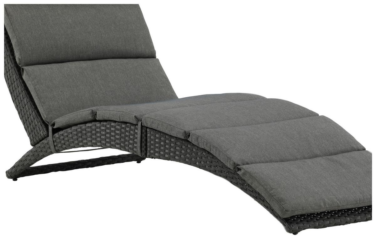 Sonnenliege Archie ca. 64x84x158 cm Schwarz - Schwarz, KONVENTIONELL, Kunststoff (64/84/158cm) - Gardenson