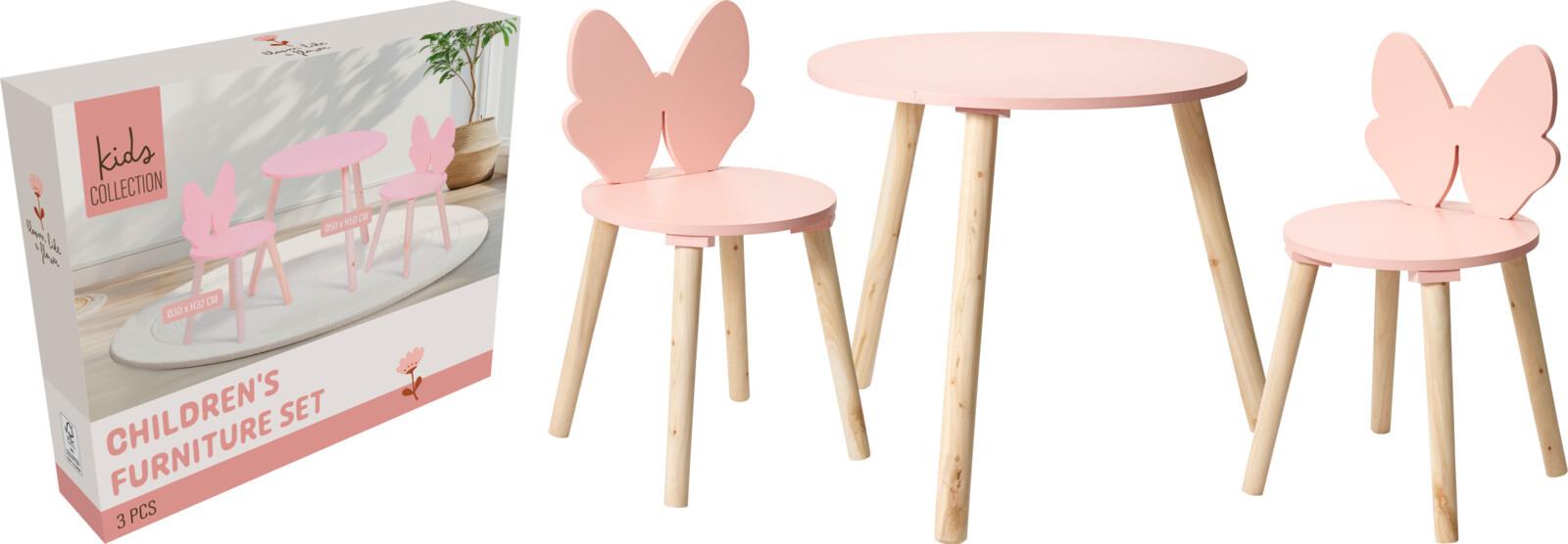 Gyerekasztalszett Kids Collection - pink, Design, fa