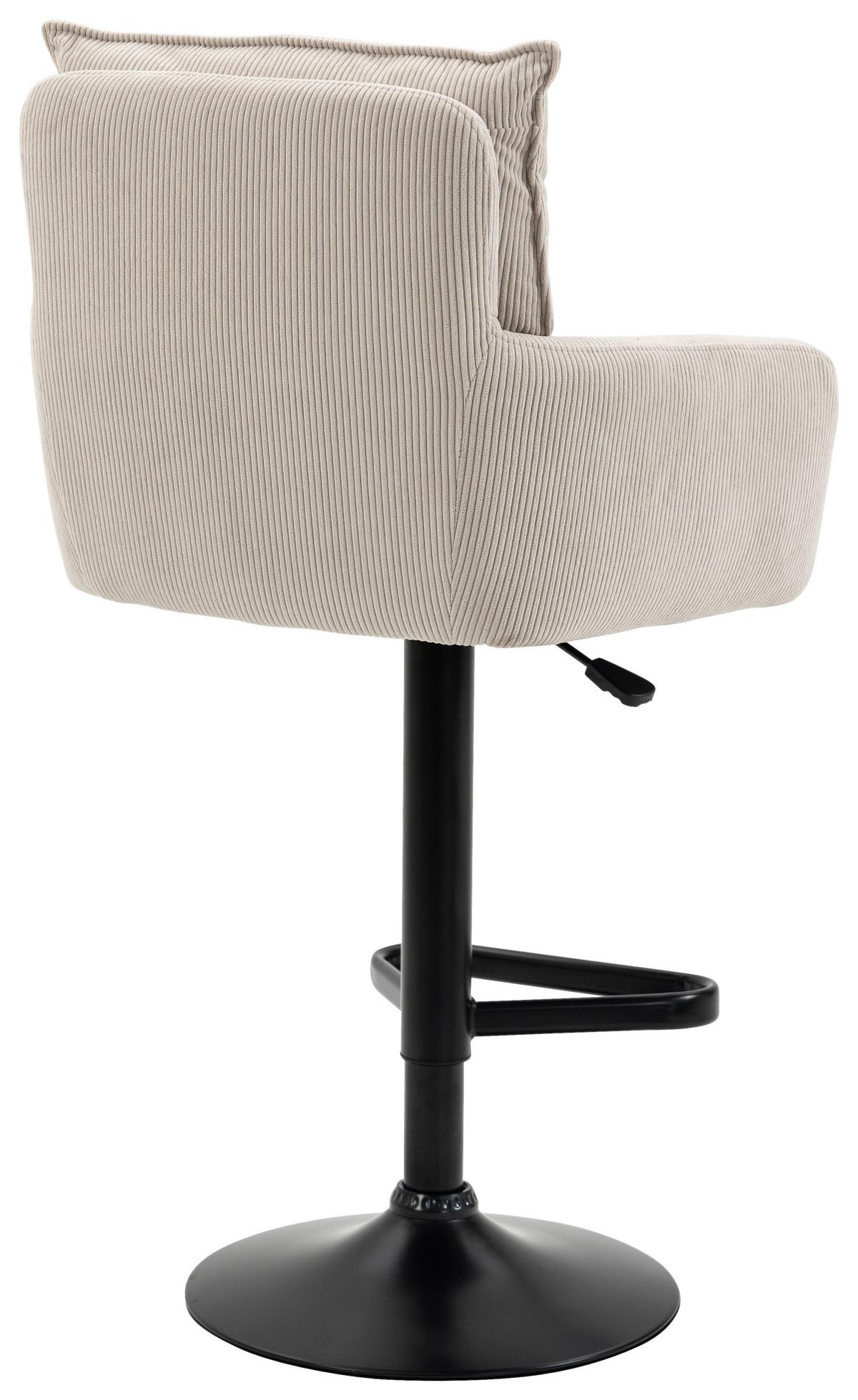 STOŁEK BAROWY POINT - beżowy/czarny, Design, metal/tkanina (54/98-120/58cm) - Novel