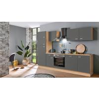Küchenblock Artisan-Classic Grau B: ca. 280 cm - Silberfarben/Graphitfarben, KONVENTIONELL, Holzwerkstoff/Kunststoff (280cm) - Menke