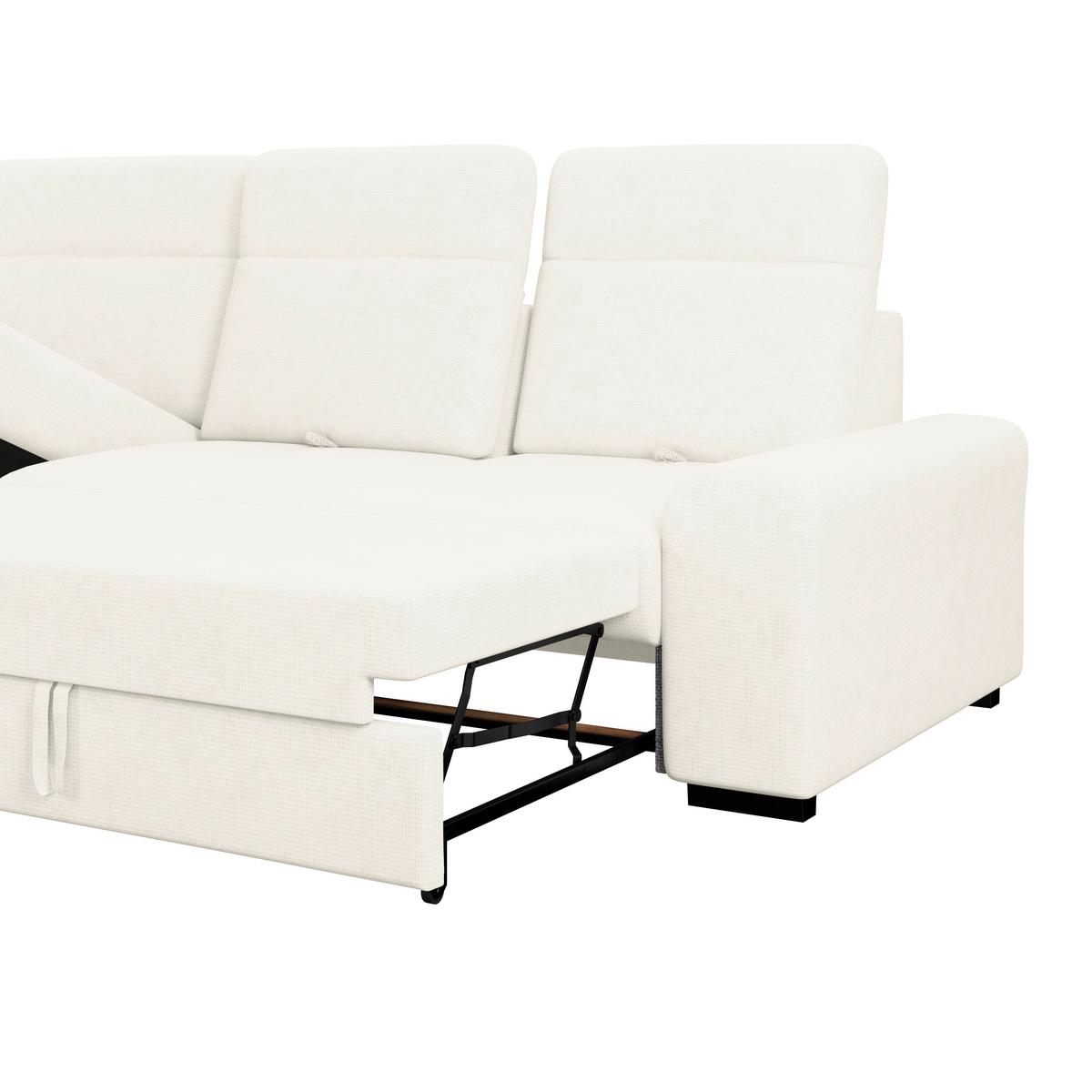 Kutna Garnitura Malaga - crna/boje bjelokosti, Konvencionalno, tekstil/drvo (203/286cm) - Ondega