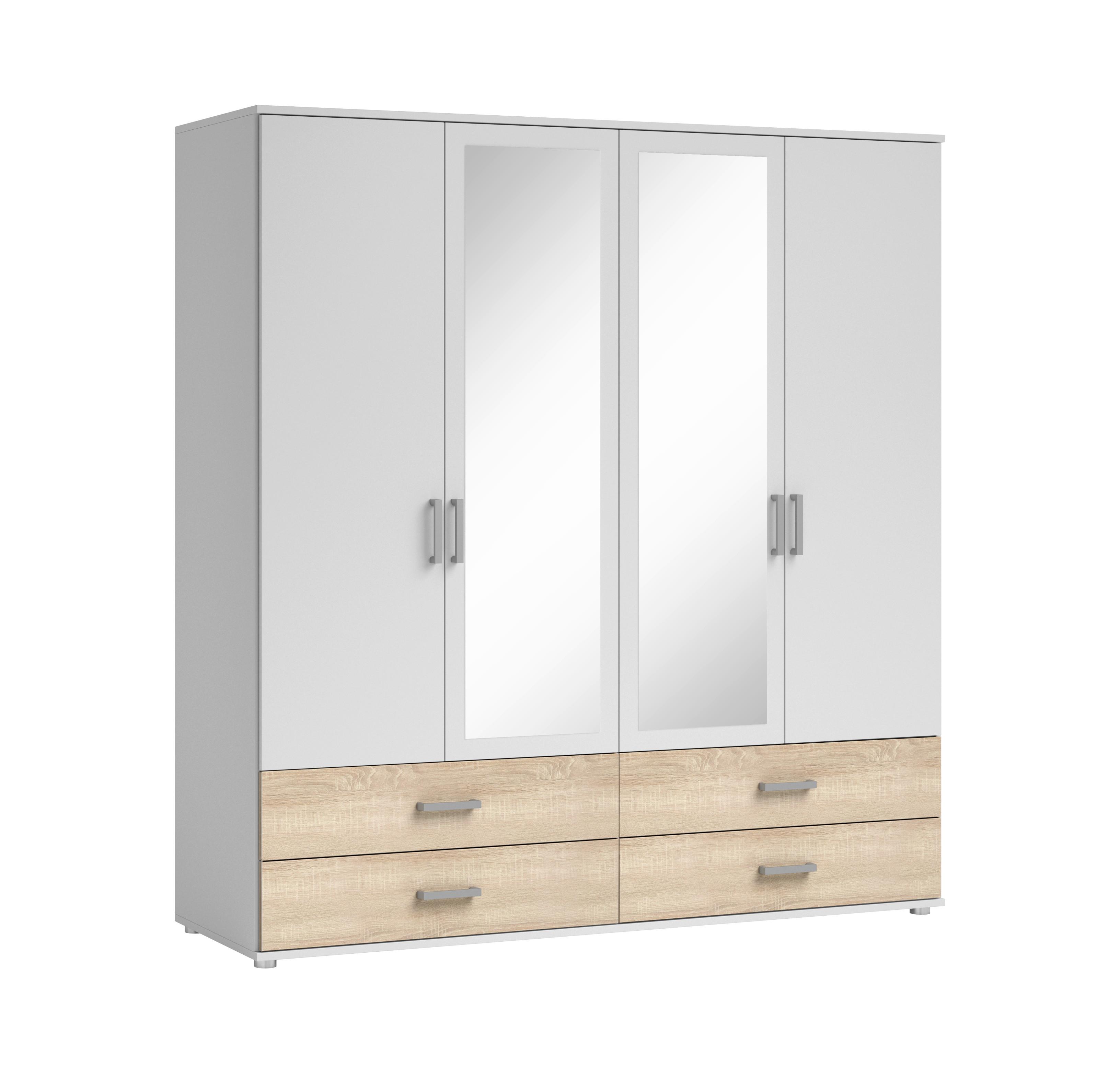 Ormar S Klasičnim Vratima Ivar - bijela/hrast Sonoma, Moderno, drvni materijal/plastika (180/190cm) - MID.YOU