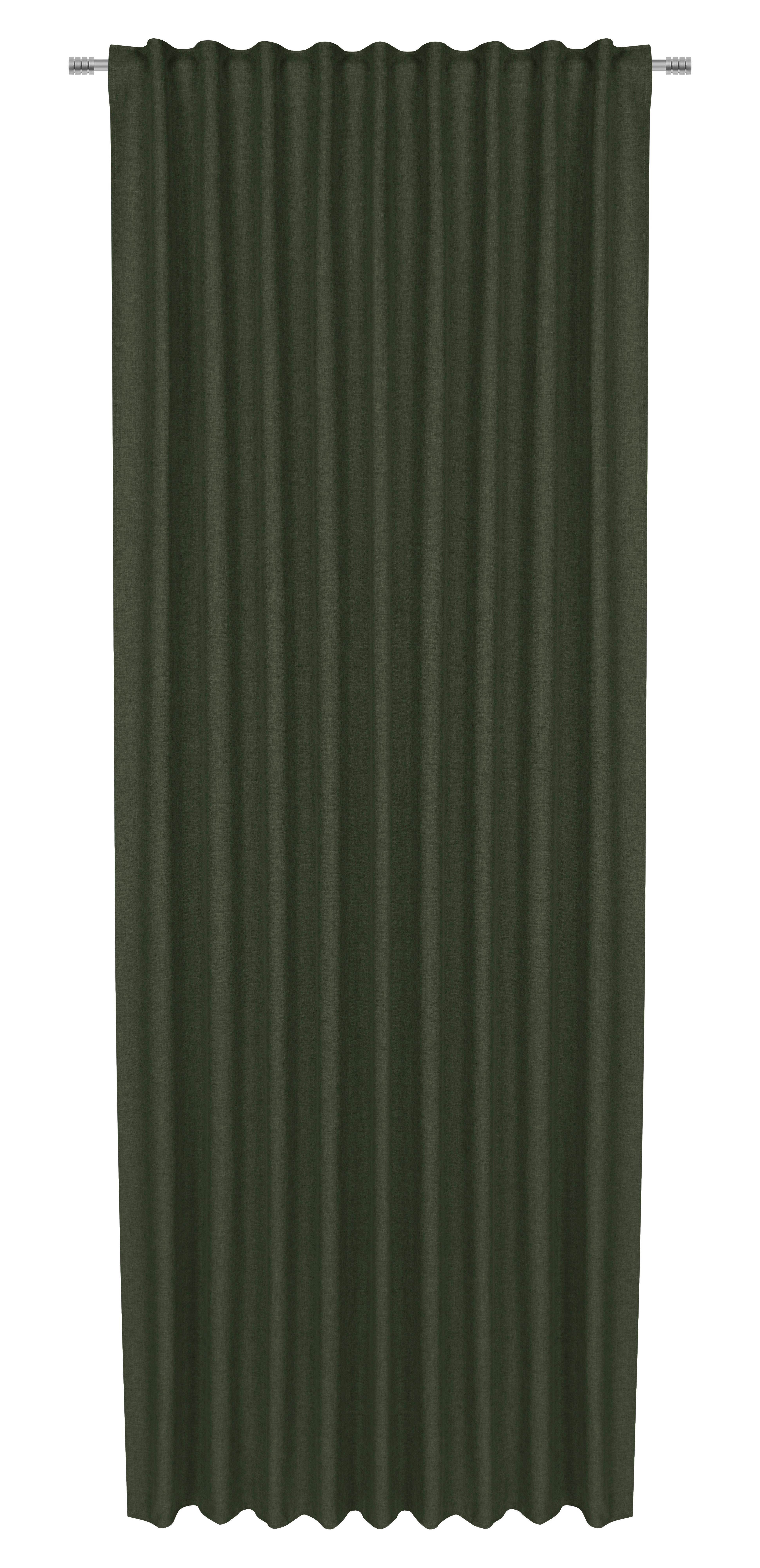 Fertigvorhang Ulrich in Dunkelgrün ca. 135x245cm - Dunkelgrün, Textil (135/245cm) - Modern Living