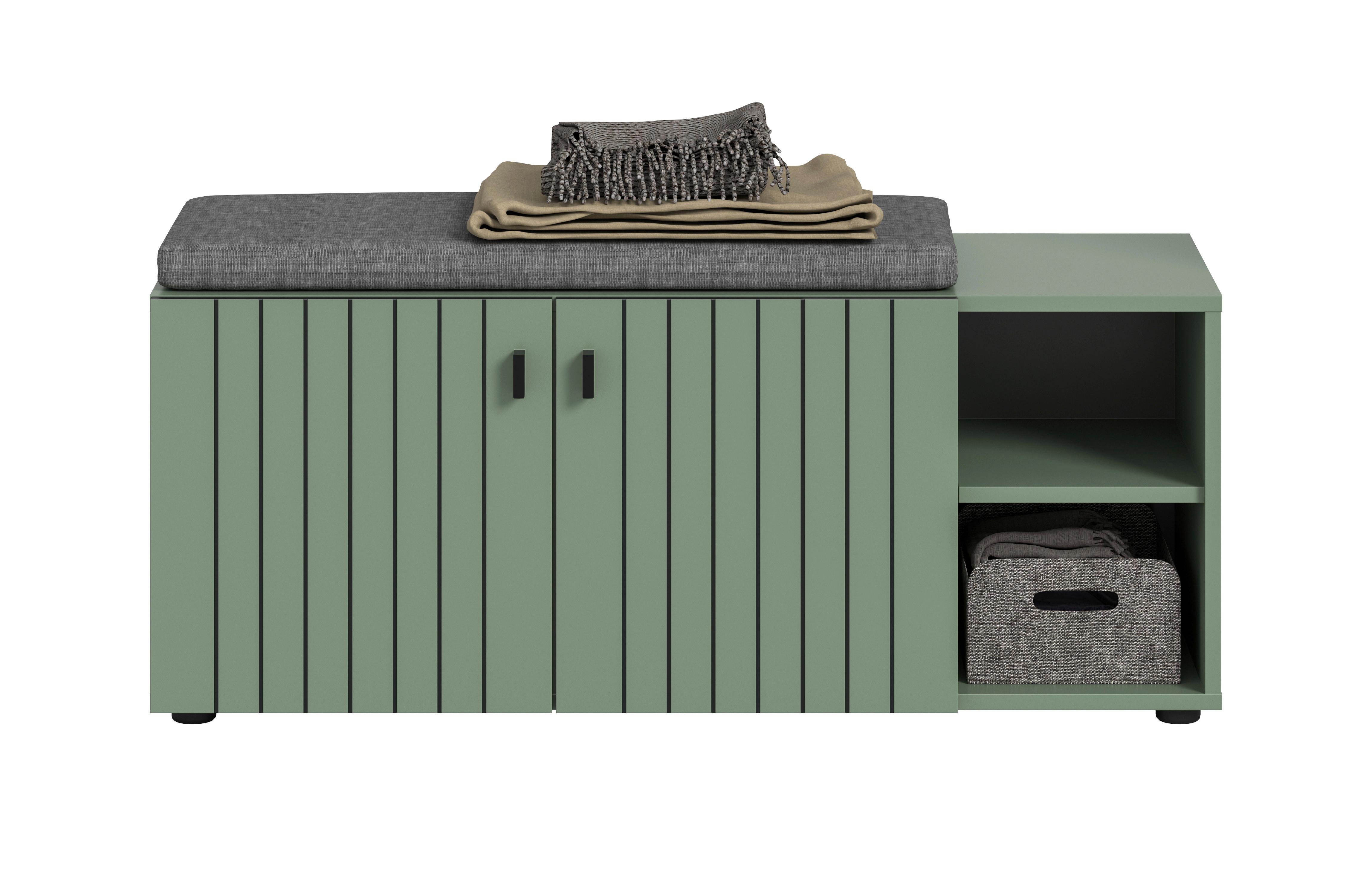 Klop Station, Sivozelena - črna/siva, Design, kovina/umetna masa (106/43/37cm) - MID.YOU