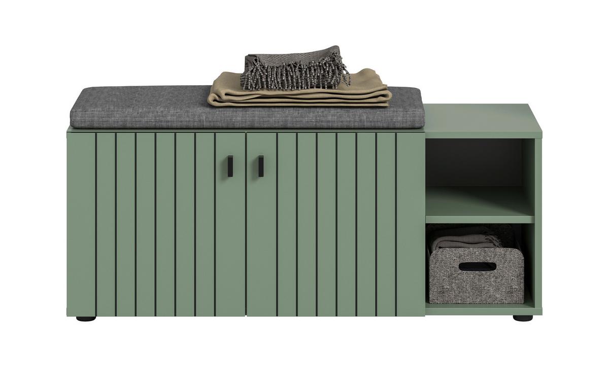 Klop Station, Sivozelena - črna/siva, Design, kovina/umetna masa (106/43/37cm) - MID.YOU