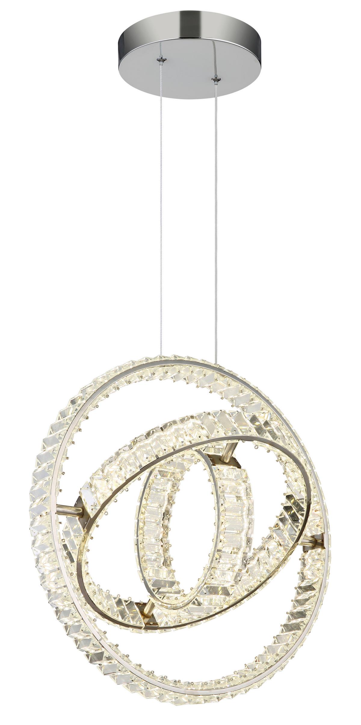 LED-HÄNGELEUCHTE 67339-115C NEIL - Klar/Chromfarben, Design, Glas/Metall (50/40/120cm) - Globo