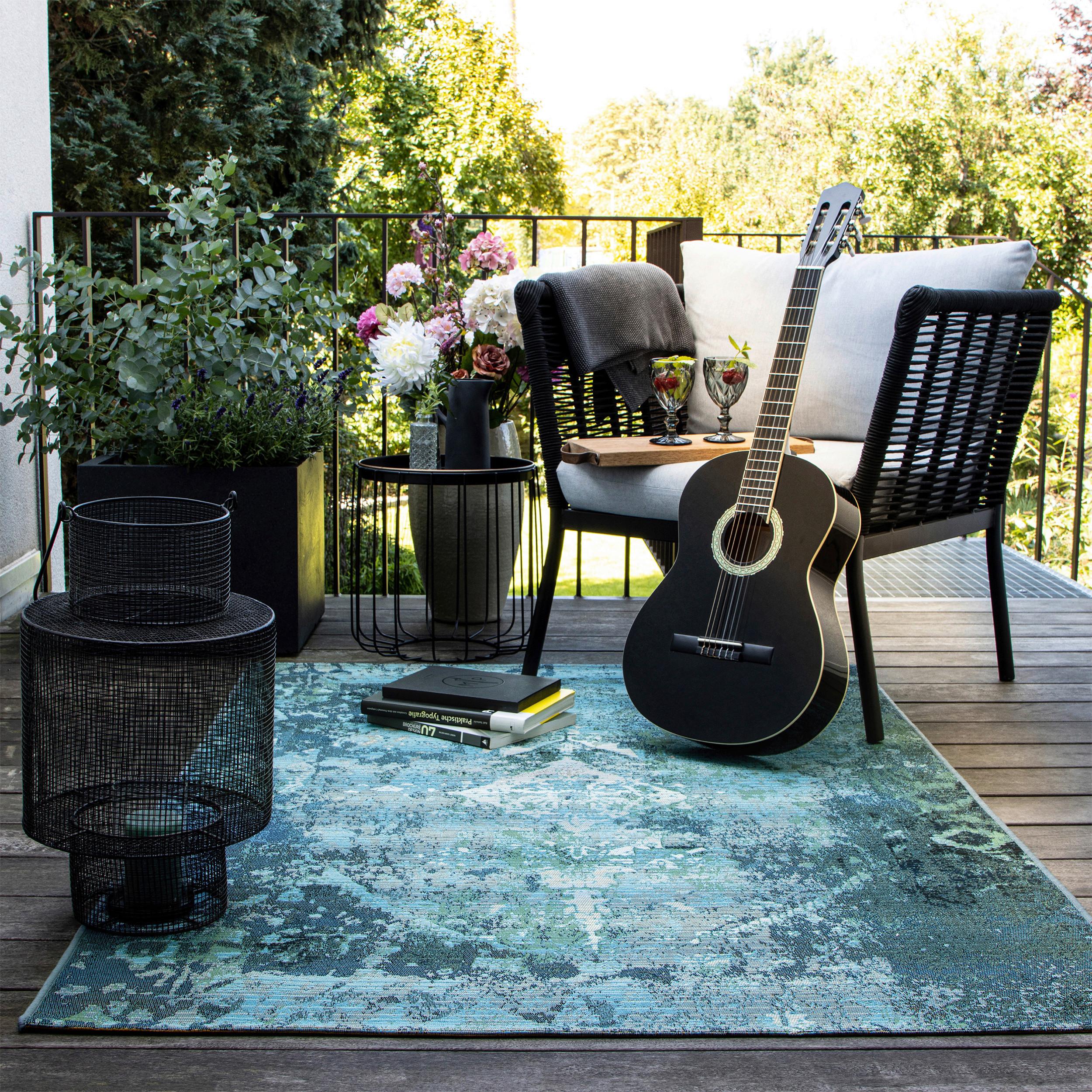 OUTDOORTEPPICH MY GOBELINA - Weiss/Hellblau, Design, Textil (80/150cm) - Novel