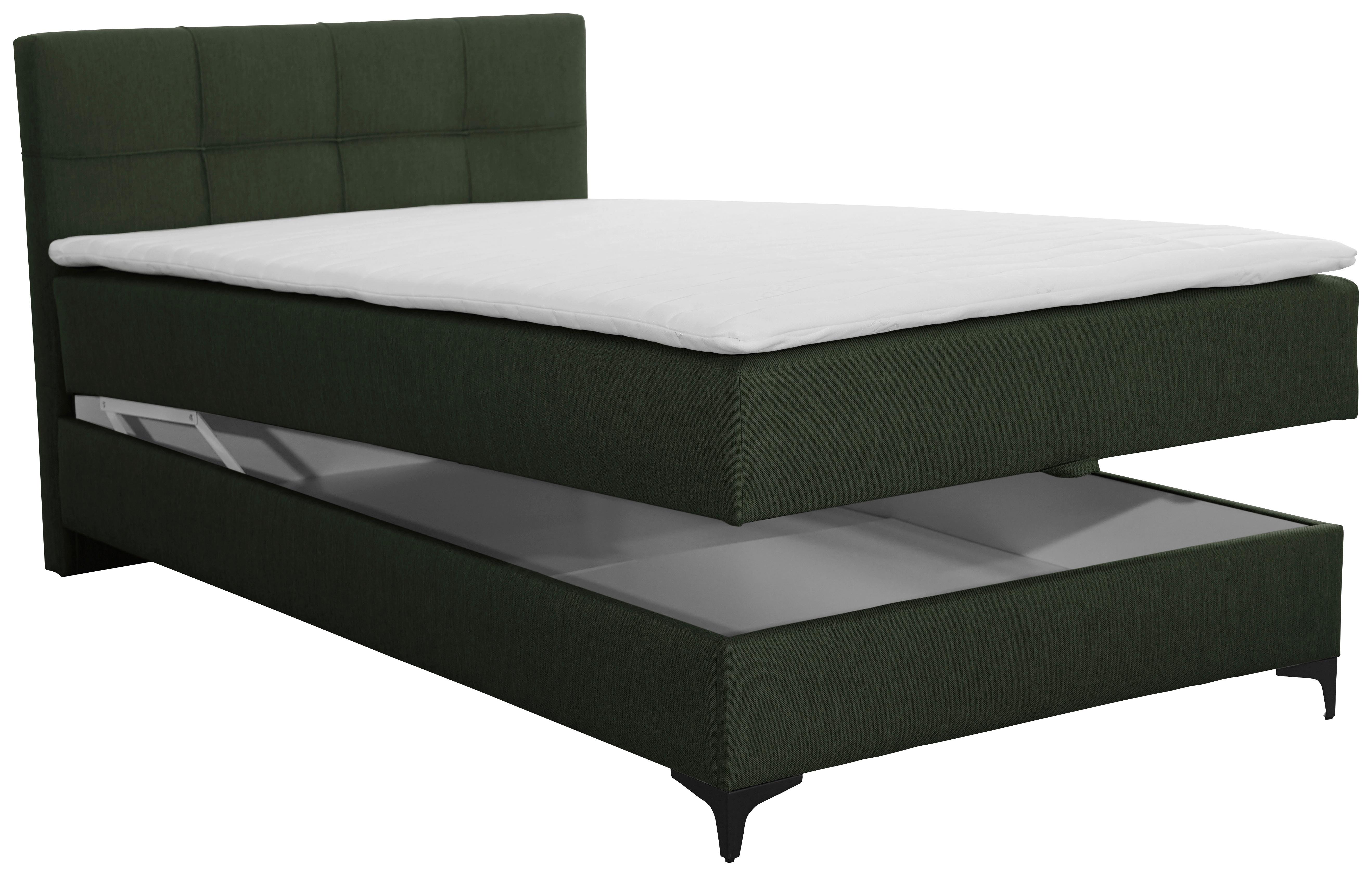 Box Krevet Freddie - maslinasto zelena/crna, Konvencionalno, tekstil/metal (100/200cm)
