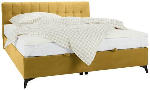 Boxbett in Gelb ca. 180x200cm - Gelb/Schwarz, KONVENTIONELL, Holzwerkstoff/Kunststoff (180/200cm) - Mömax