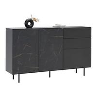Sideboard Valea Grau - Schwarz, MODERN, Holzwerkstoff/Kunststoff (180/106/42cm) - Premium Living