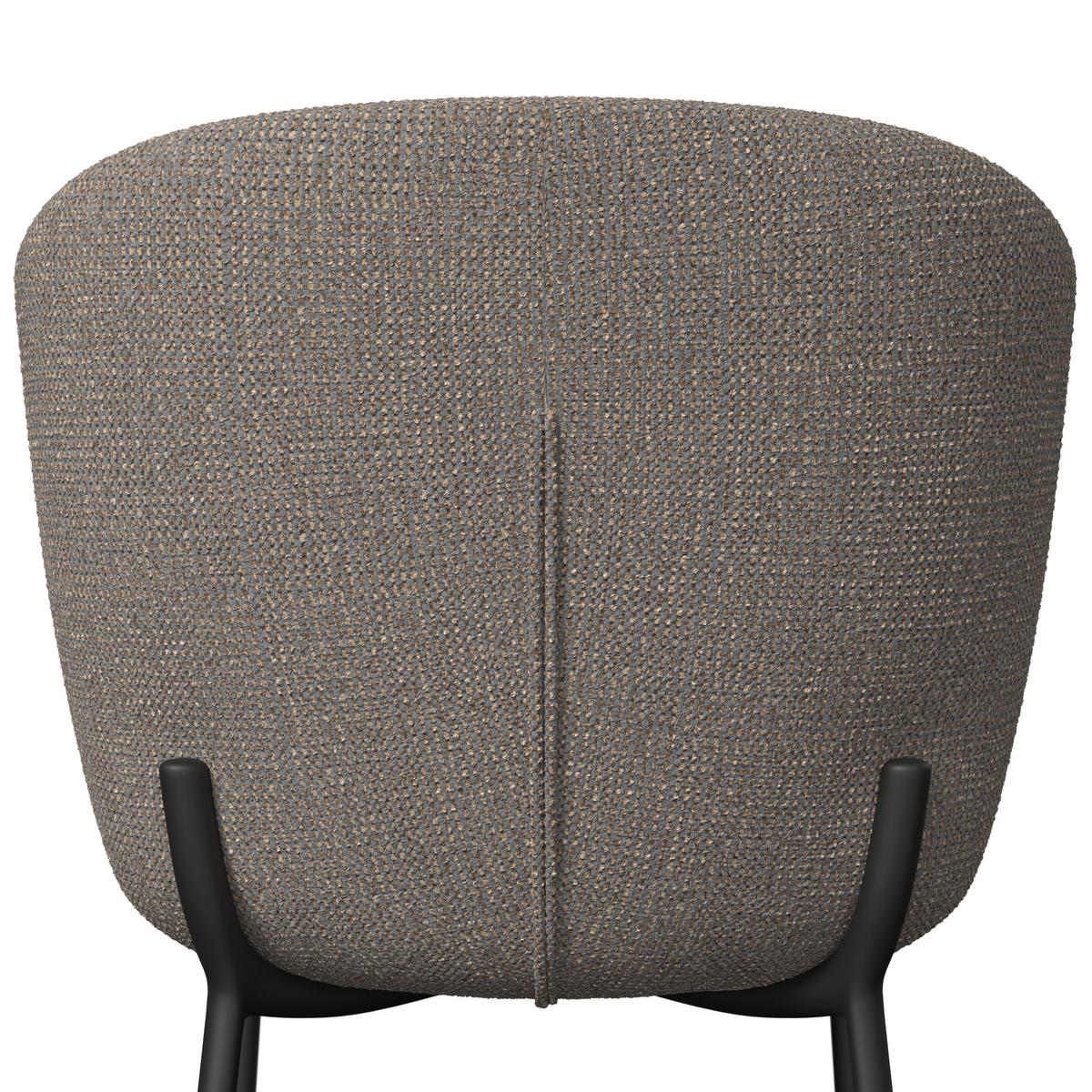 Stuhl Noemie Braun Chenille Gepolstert - Schwarz/Braun, MODERN, Holz/Textil (49/81/54cm) - Bessagi Home