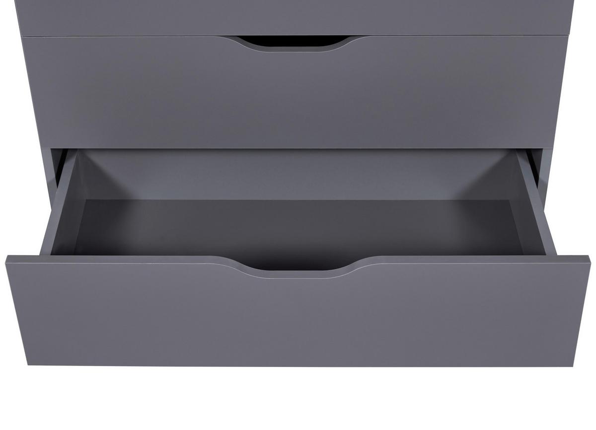Kommode Silenzia Graphit - Graphitfarben, Design, Holzwerkstoff (82/112/40cm) - Livetastic