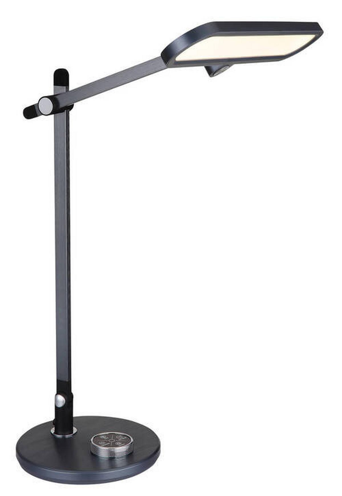 LED-Schreibtischleuchte Berletta Dunkelgrau max.12Watt - Dunkelgrau/Opal, Design, Kunststoff/Metall (57,5/37/53cm) - Globo