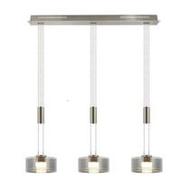 LAMPA WISZĄCA LED 60651 - kolor niklowy/kolor chromowy, Design, metal/szkło (95/20/100-160cm) - Fischer & Honsel