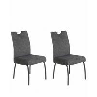 STUHL-SET EVELYN I S 2ER-SET - Anthrazit/Grau, MODERN, Textil/Metall (50/97/62cm) - MID.YOU