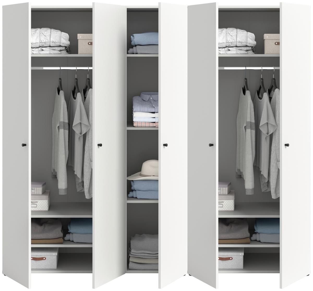 Drehtürenschrank DARWIN ca.200x176x51cm Weiß - Schwarz/Weiß, MODERN, Holzwerkstoff/Kunststoff (200/176/51cm) - MID.YOU