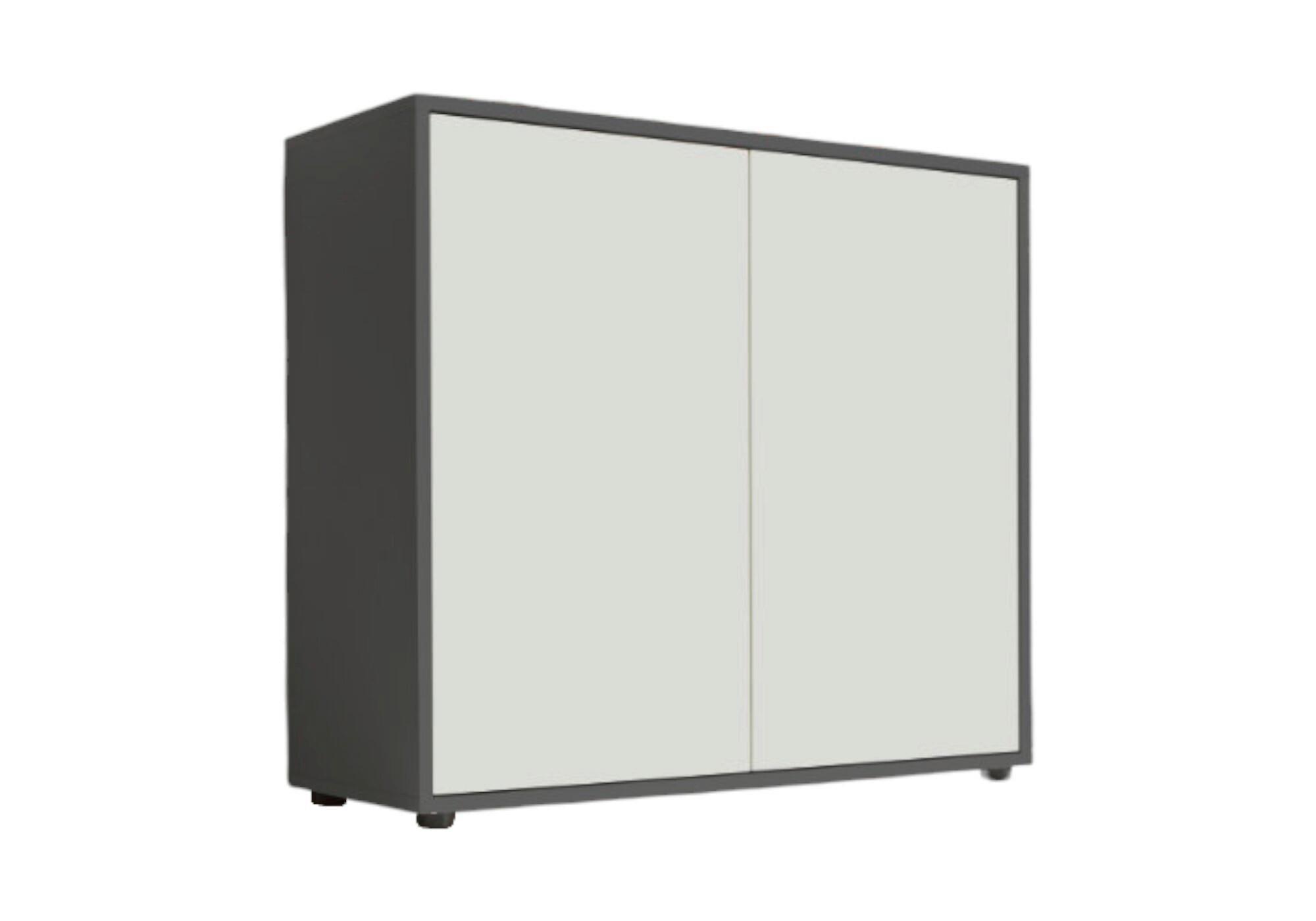 Kommode Mailand Typ 4 Anthrazit/Weiß - Anthrazit/Schwarz, MODERN, Holzwerkstoff/Kunststoff (79/73/33cm) - MID.YOU