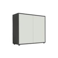 Kommode Mailand Typ 4 Anthrazit/Weiß - Anthrazit/Schwarz, MODERN, Holzwerkstoff/Kunststoff (79/73/33cm) - MID.YOU