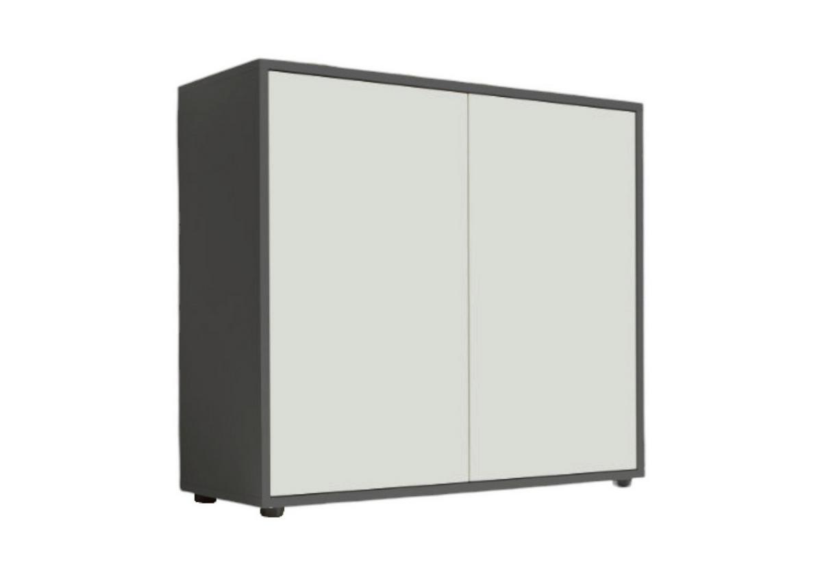 Kommode Mailand Typ 4 Anthrazit/Weiß - Anthrazit/Schwarz, MODERN, Holzwerkstoff/Kunststoff (79/73/33cm) - MID.YOU