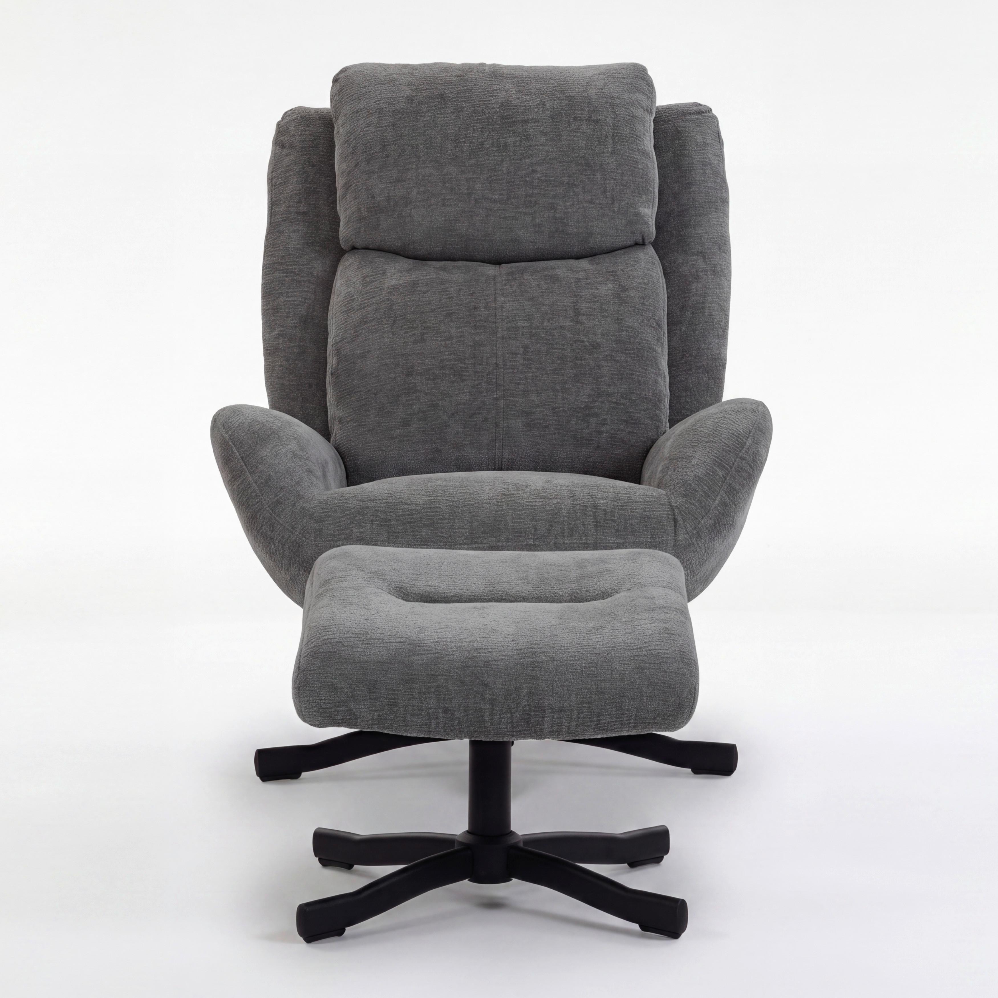FÅTÖLJ NINA - grå/svart, Modern, metall/textil (72/96/87cm) - Bessagi Home