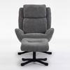 FÅTÖLJ NINA - grå/svart, Modern, metall/textil (72/96/87cm) - Bessagi Home