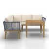 LOUNGESET JULINA - akaciefärgad/cremefärgad, Modern, metall/trä (205/76/72cm) - Bessagi Garden