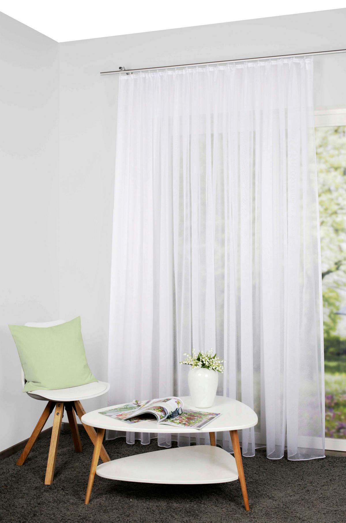 Fertigstore Dafne Weiß ca. 450x120cm - Weiß, Basics, Textil (450/120cm) - Schmidt W. Gmbh