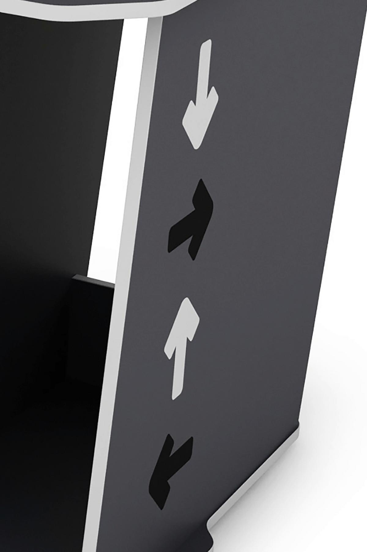 Gamingtisch Matrix Anthrazit/Weiß - Anthrazit/Weiß, LIFESTYLE, Holzwerkstoff (180/85/76cm) - MID.YOU