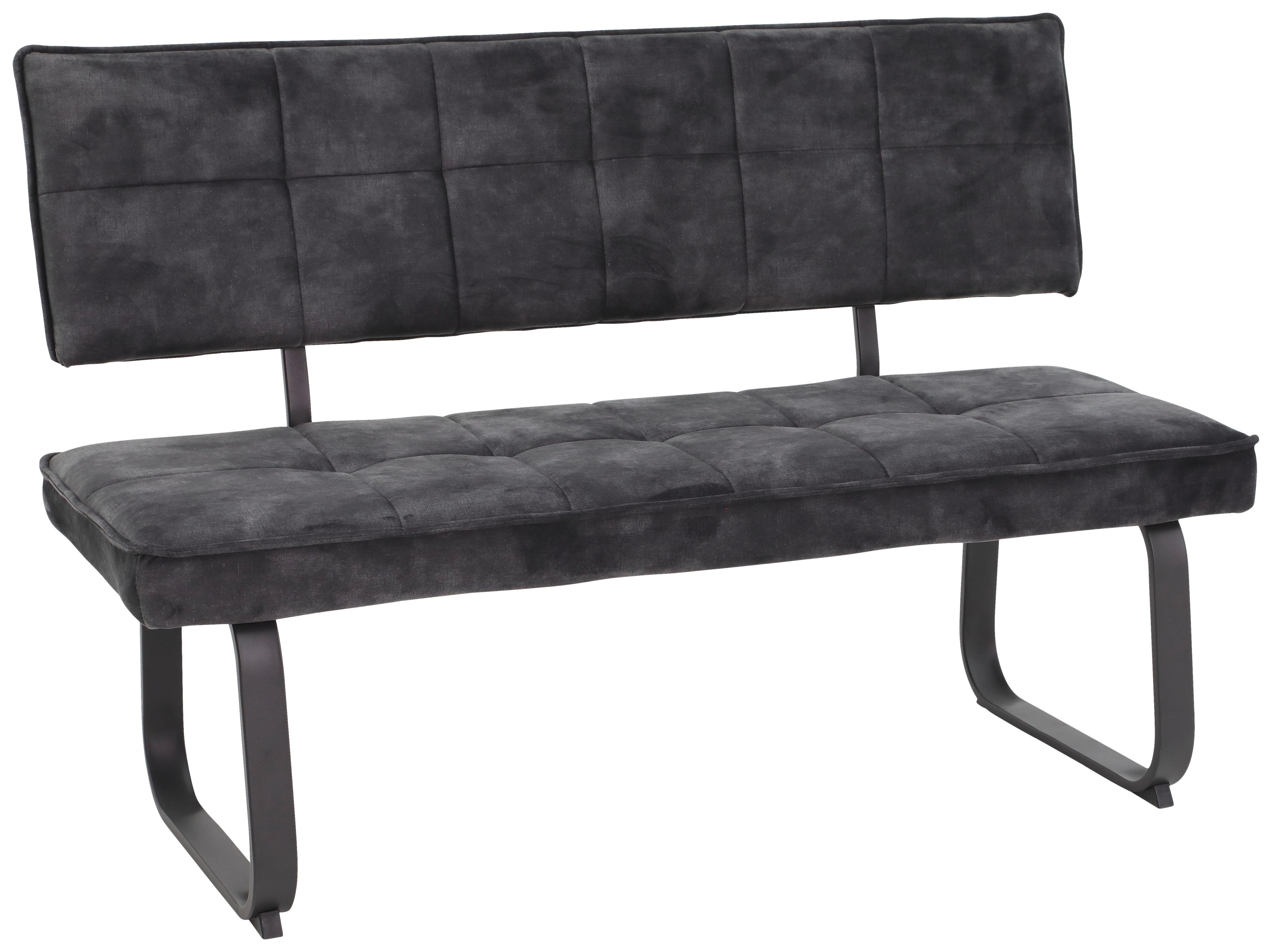 ŁAWKA MERLE - antracytowy, Design, metal/tkanina (140/93/62cm) - Carryhome