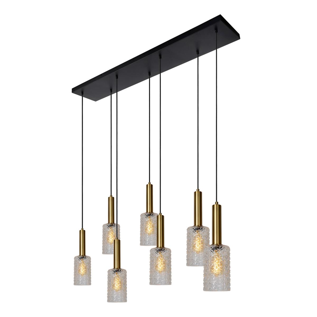 LAMPA WISZĄCA 45498/07/60 CORALIE - przezroczysty, Design, szkło (132/25/150cm) - Lucide