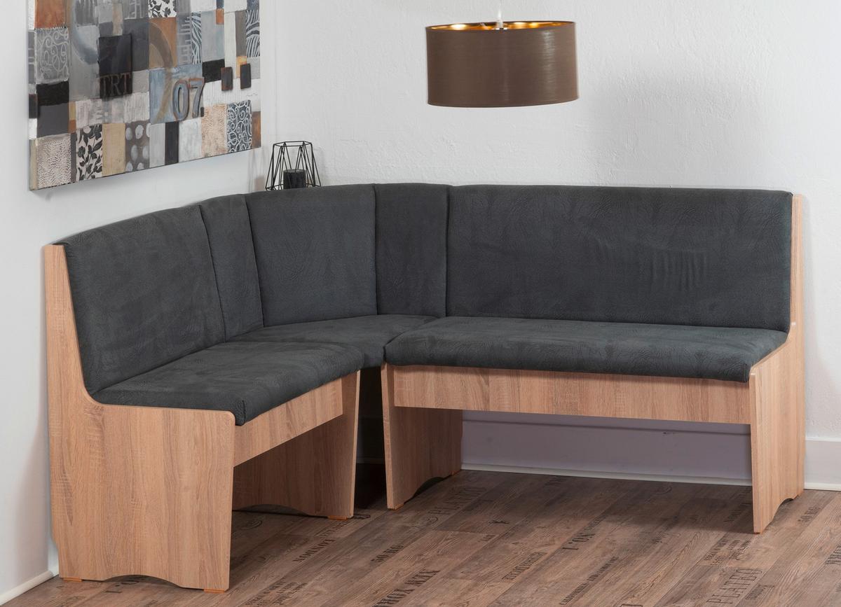 Eckbank Duisburg Grau/Sonoma Eiche - Grau/Sonoma Eiche, KONVENTIONELL, Holzwerkstoff/Textil (125/89/165cm) - P & B