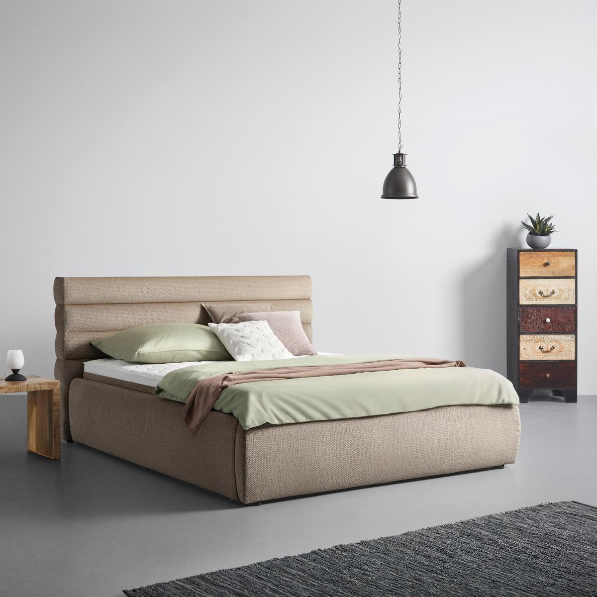 Kopfteil Megan Beige - Beige, Konventionell, Textil (207/18cm) - Premium Living