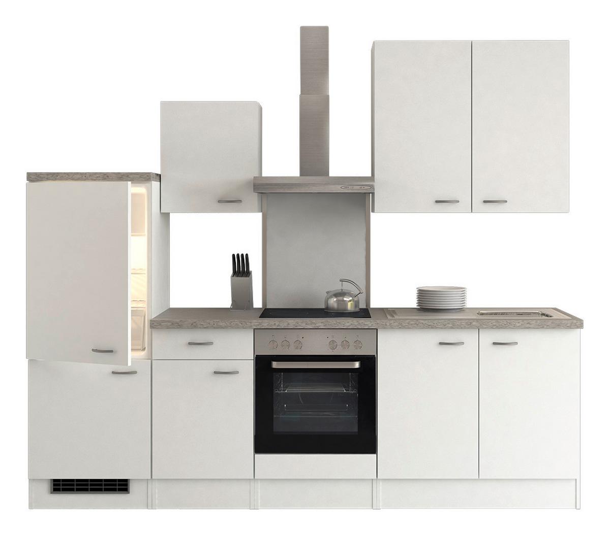 Kuhinjski Blok Brez Aparatov Wito, Bela - barve nerjavečega jekla/bela, Konvencionalno, umetna masa/leseni material (270cm) - FlexWell