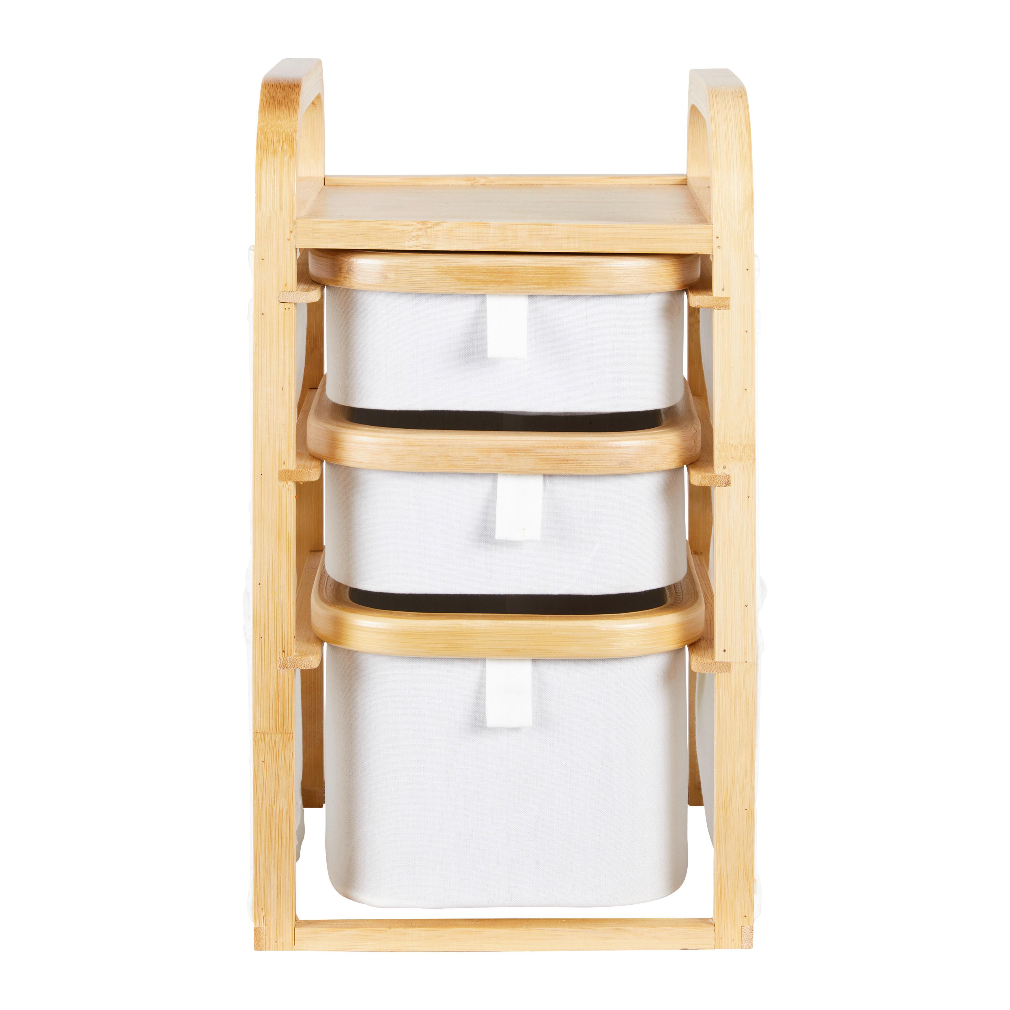 REGAŁ DO PRZECHOWYWANIA CHEYENNE - kremowy, Modern, drewno/tkanina (18,5/23/34cm) - Bessagi Home