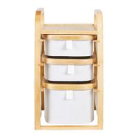 REGAŁ DO PRZECHOWYWANIA CHEYENNE - kremowy, Modern, drewno/tkanina (18,5/23/34cm) - Bessagi Home