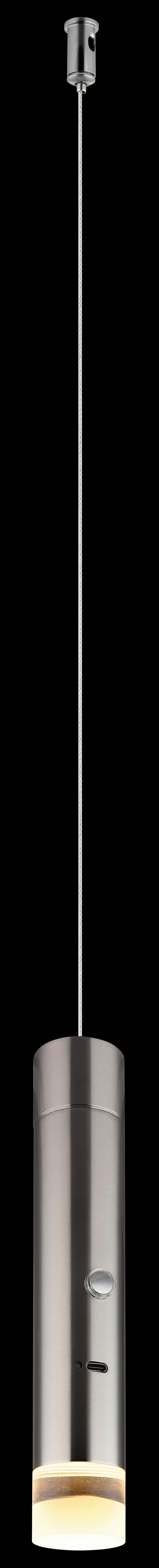 LAMPA WISZĄCA LED 16060N PELO - przejrzysty/kolor niklowy, Design, tworzywo sztuczne/metal (38/120cm) - Globo