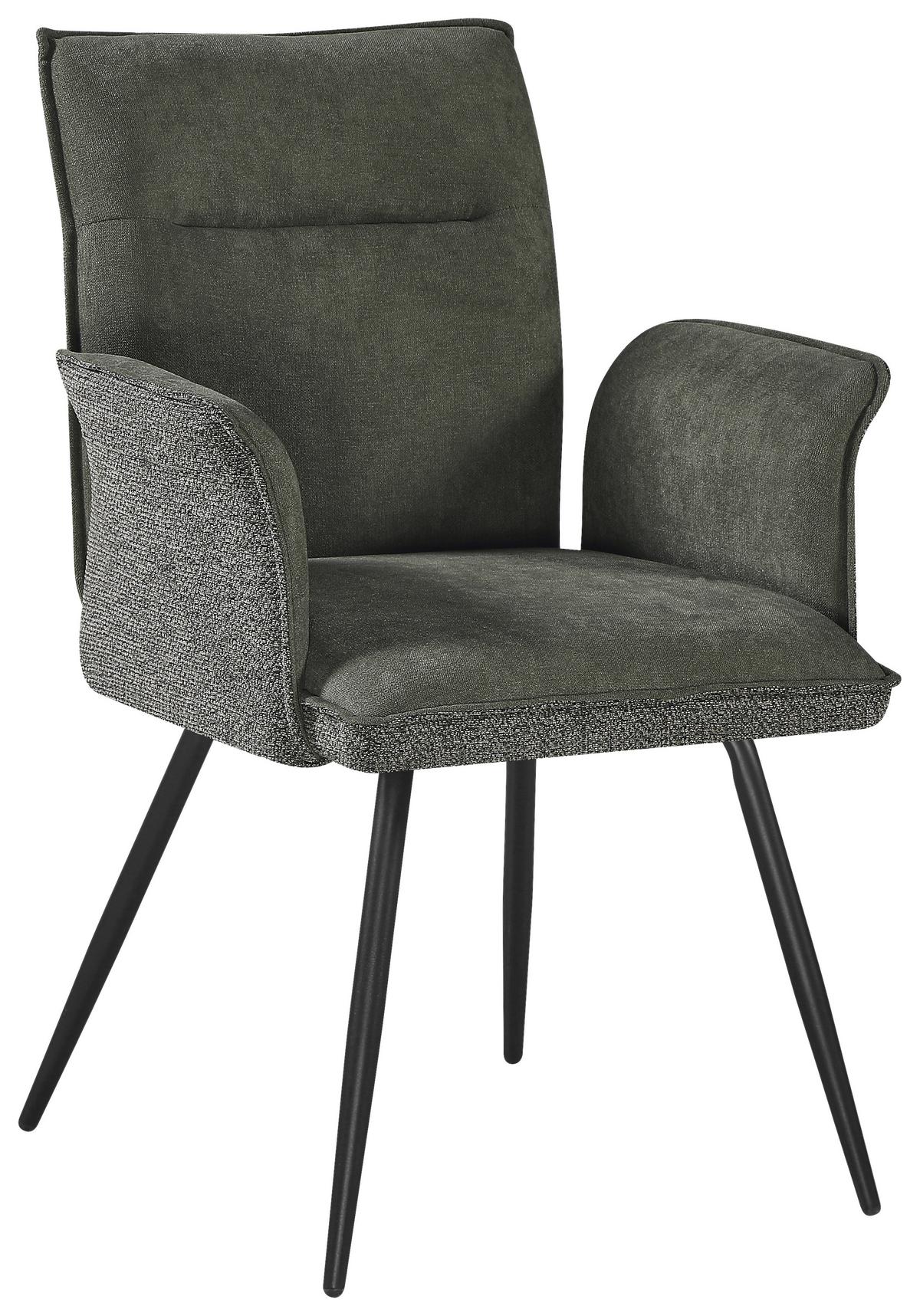 Armlehnstuhl Nova Grün - Schwarz/Grün, MODERN, Textil/Metall (63/88/63cm) - Premium Living