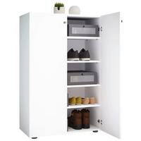 Schuhschrank LONA Weiß ca. 70x110x39cm - Silberfarben/Schwarz, Design, Holzwerkstoff/Kunststoff (70/110/39cm) - MID.YOU