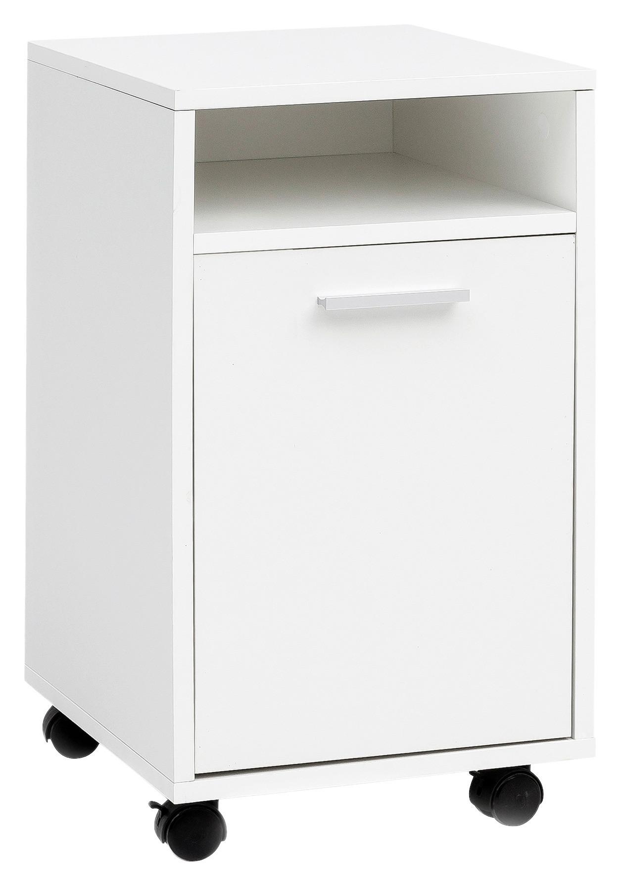 Predalnik Na Kolescih Rollcontainer - srebrne barve/bela, Konvencionalno, kovina/umetna masa (33/60/38cm) - MID.YOU