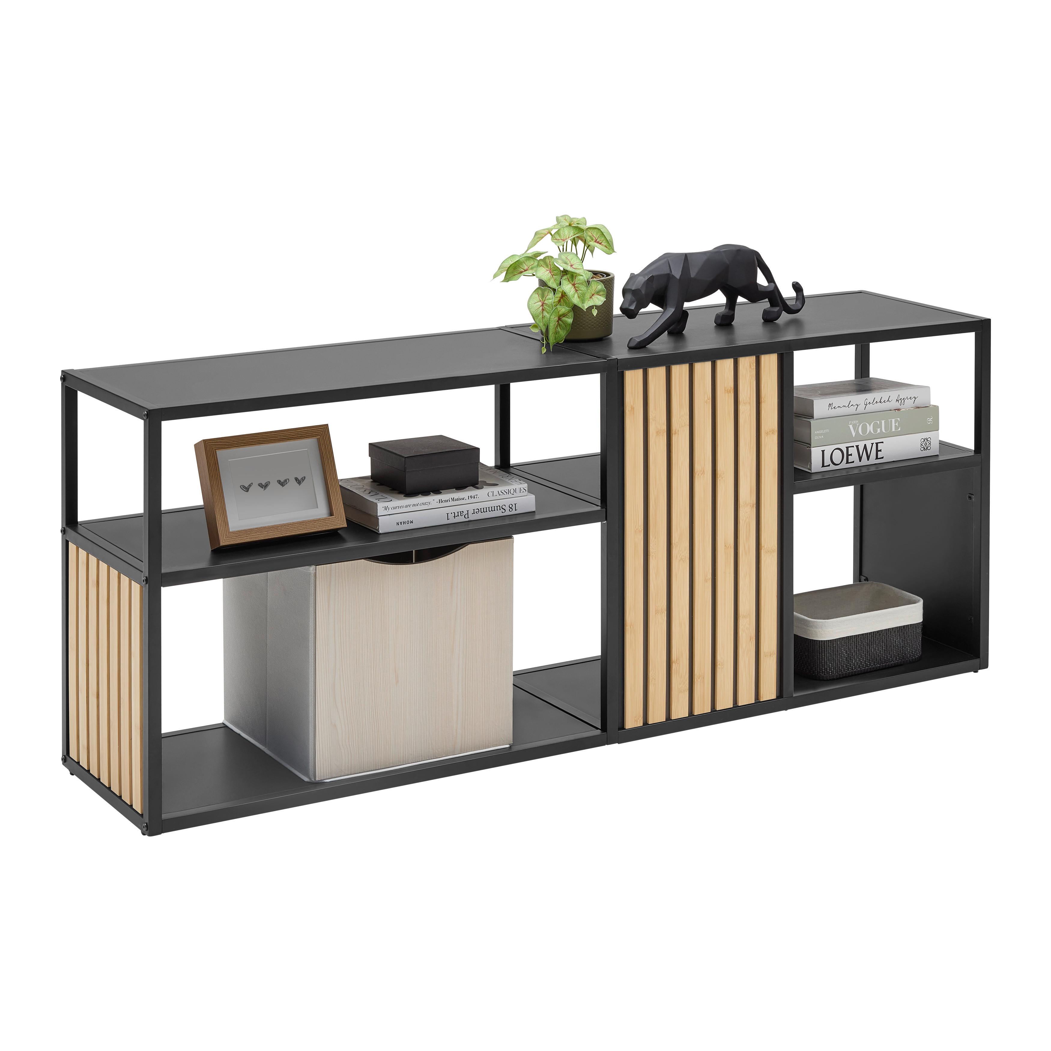 TV-BÄNK PANELO -EXKLUSIV- - svart/naturfärgad, Modern, metall/trämaterial (150/60/35cm) - Mömax