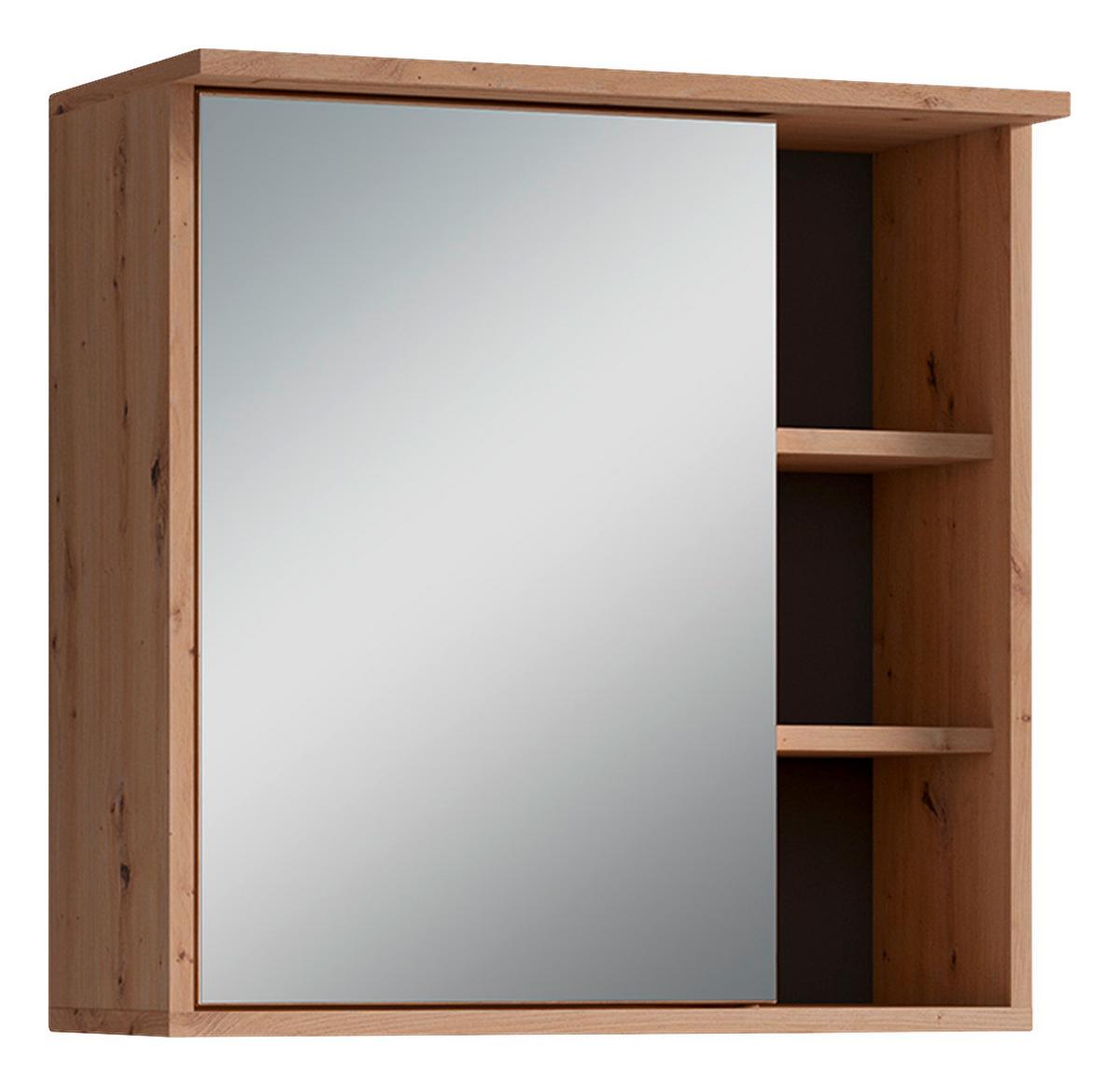 Spiegelschrank Wellness mit LED 1 Tür BHT 60x61x28 cm - MODERN, Glas/Holzwerkstoff (60/61/28cm) - MID.YOU