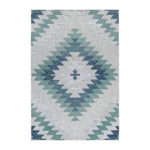 Flachwebeteppich Bahama Blau ca. 200x290cm - Blau, Design, Textil (200/290cm) - Novel