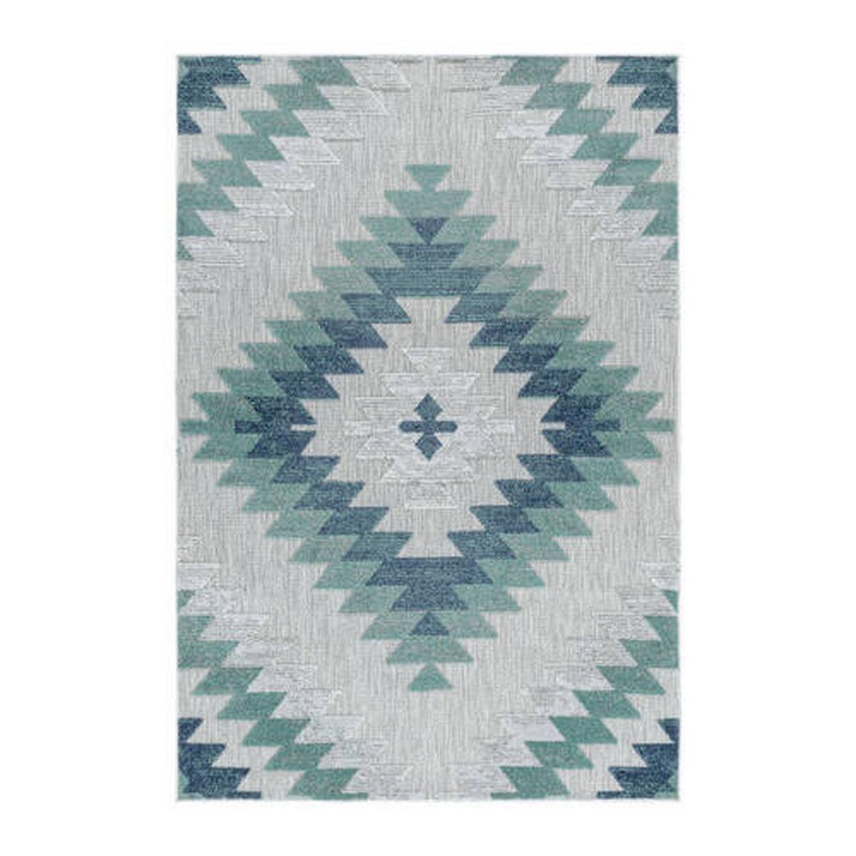 Flachwebeteppich Bahama Blau ca. 200x290cm - Blau, Design, Textil (200/290cm) - Novel