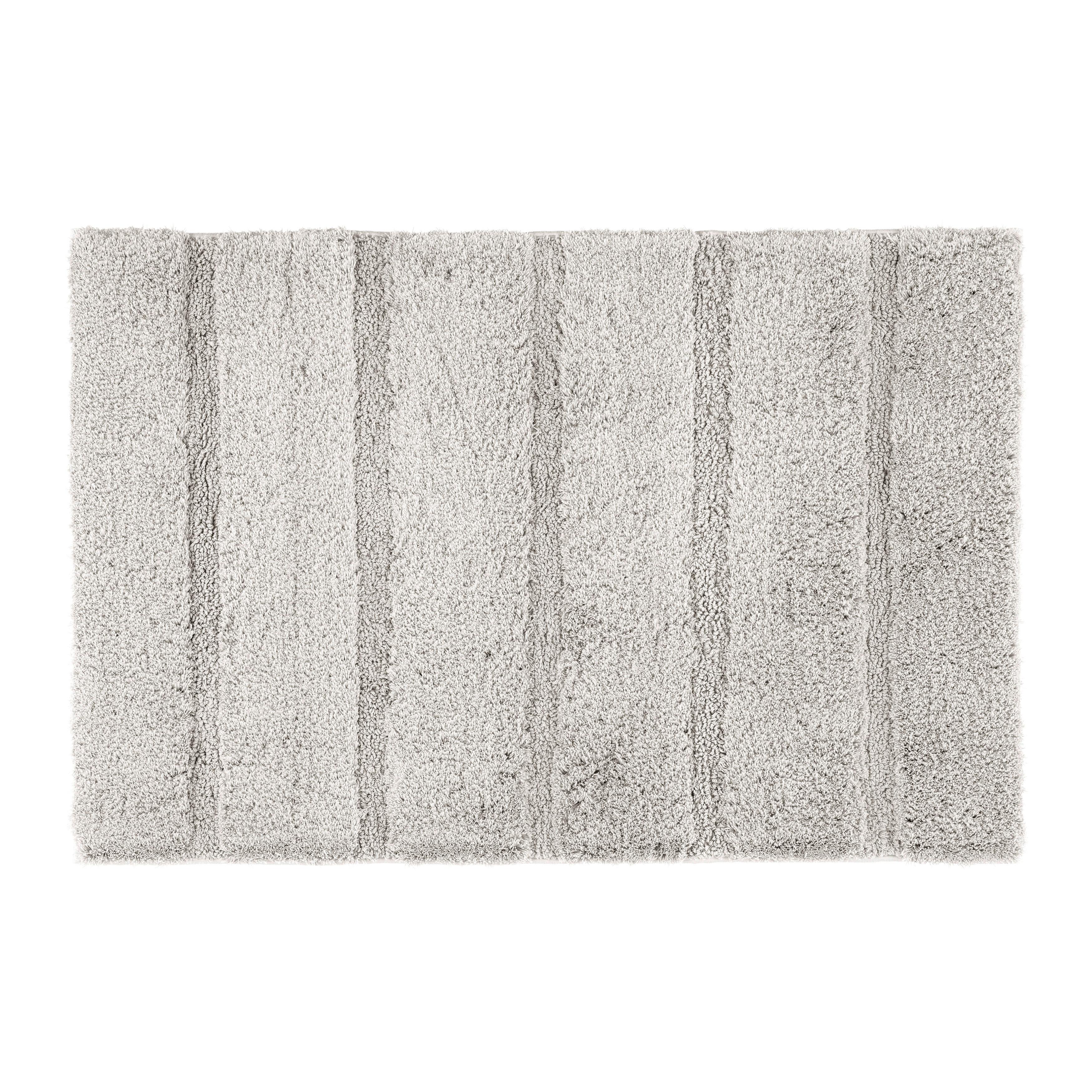 Badematte Stripe in Silberfarben ca. 60x90cm - Silberfarben, MODERN, Textil (60/90cm) - Modern Living