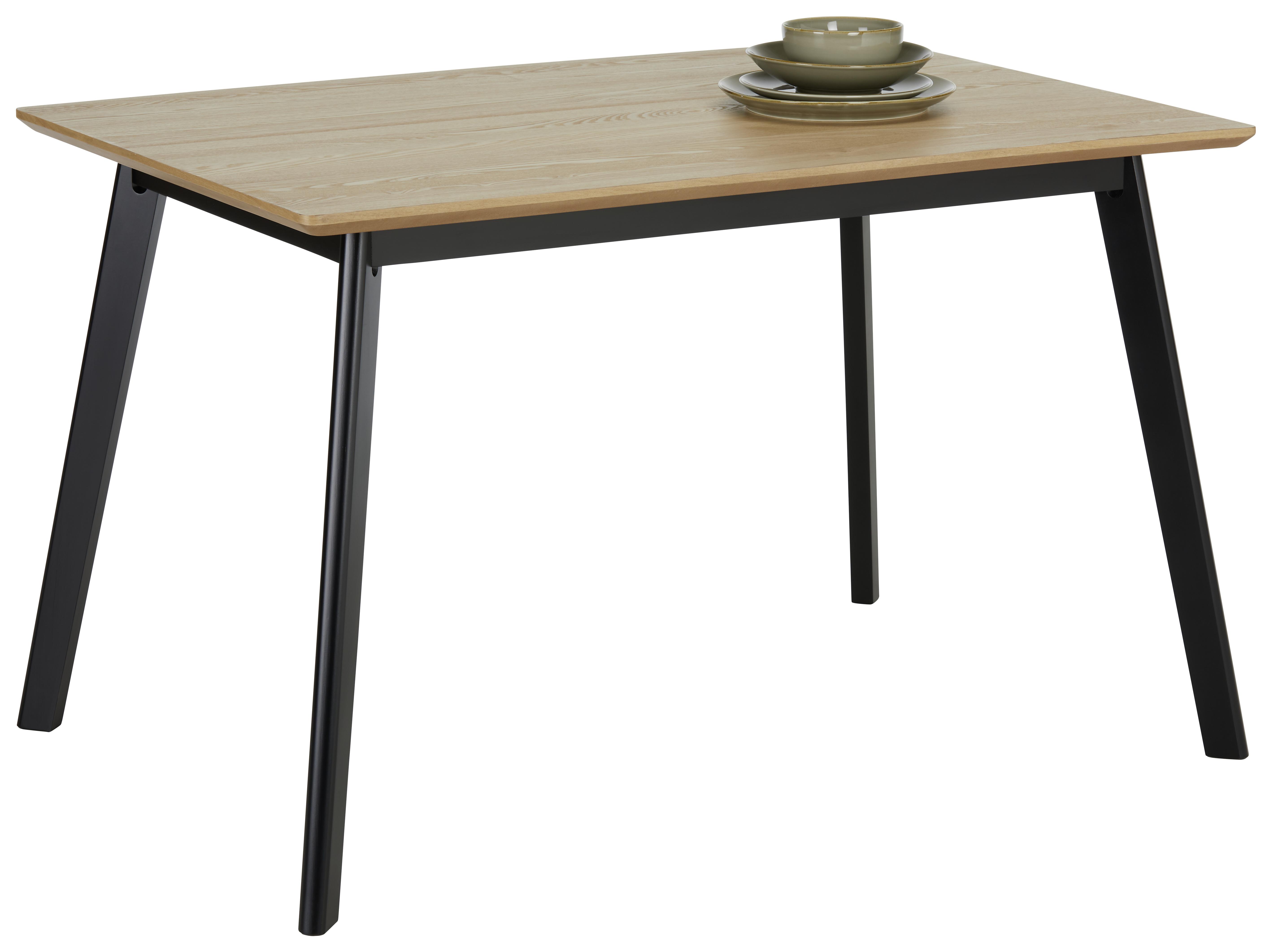 Esstisch in Naturfarben/Schwarz - Schwarz/Naturfarben, Modern, Holz/Holzwerkstoff (120/80/76cm) - Modern Living