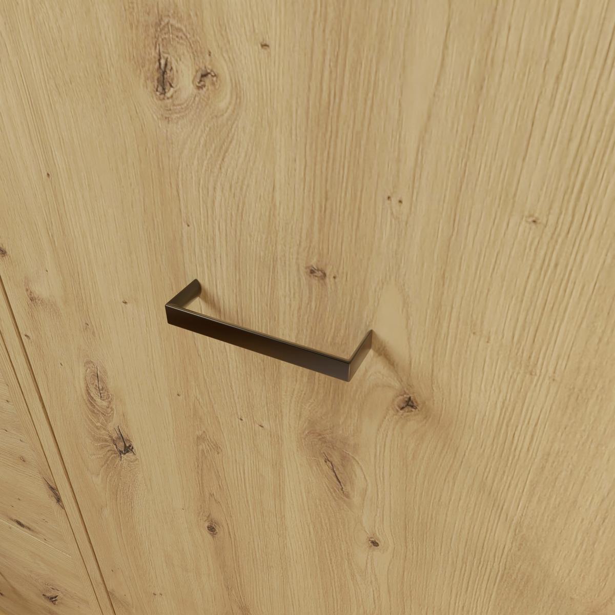 Kleiderschrank Kivo Eiche Artisan - Schwarz/Eiche Artisan, Basics, Holzwerkstoff/Kunststoff (45/199,6/52,1cm) - Based