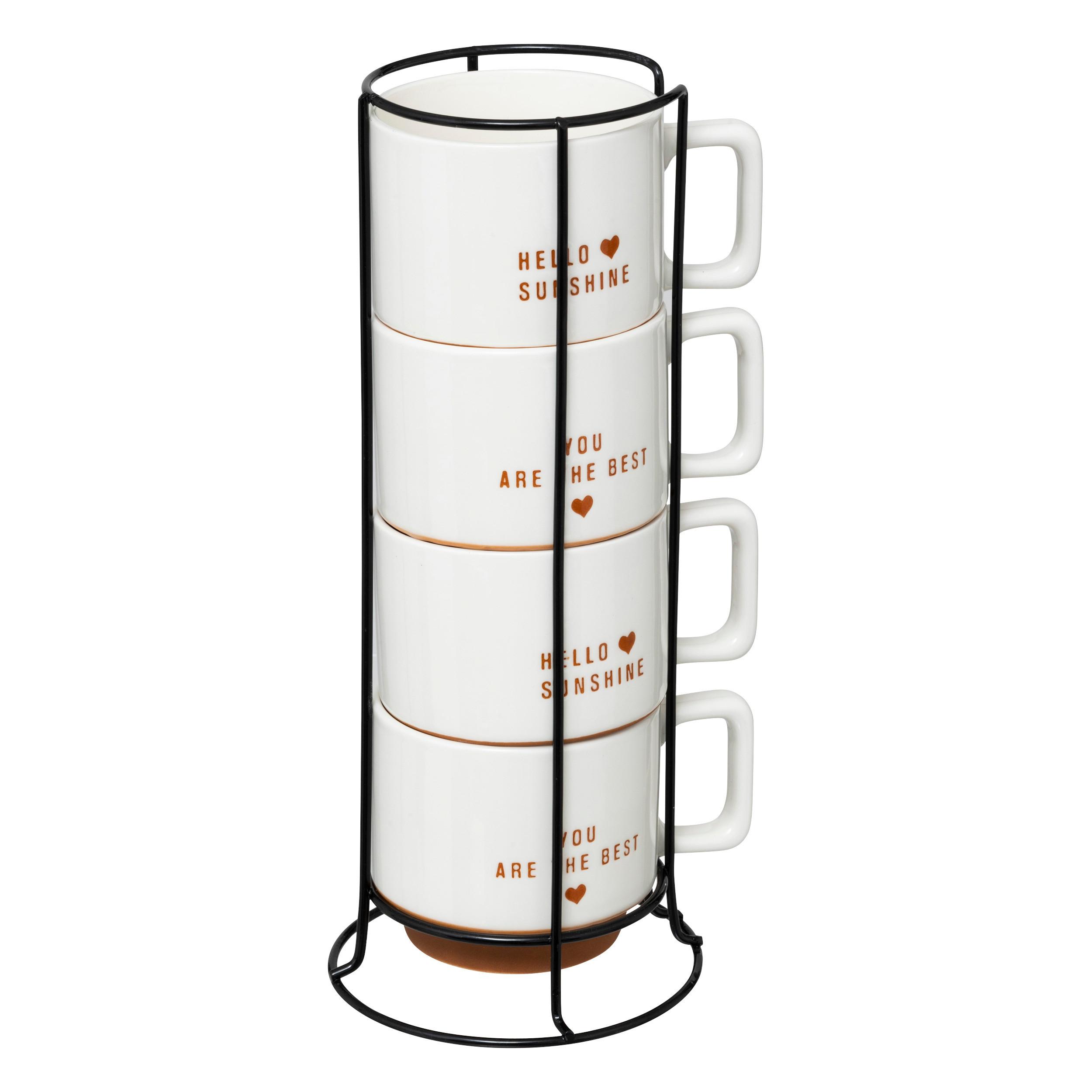 Set de cești cu suport Hallo cca. 300 ml - Basics (12,8/29,5cm)