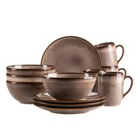 FRÜHSTÜCKSSERVICE 935602 FRÜHSTÜCKSSERVICE SMOKY - marron, Basics, céramique - Mäser