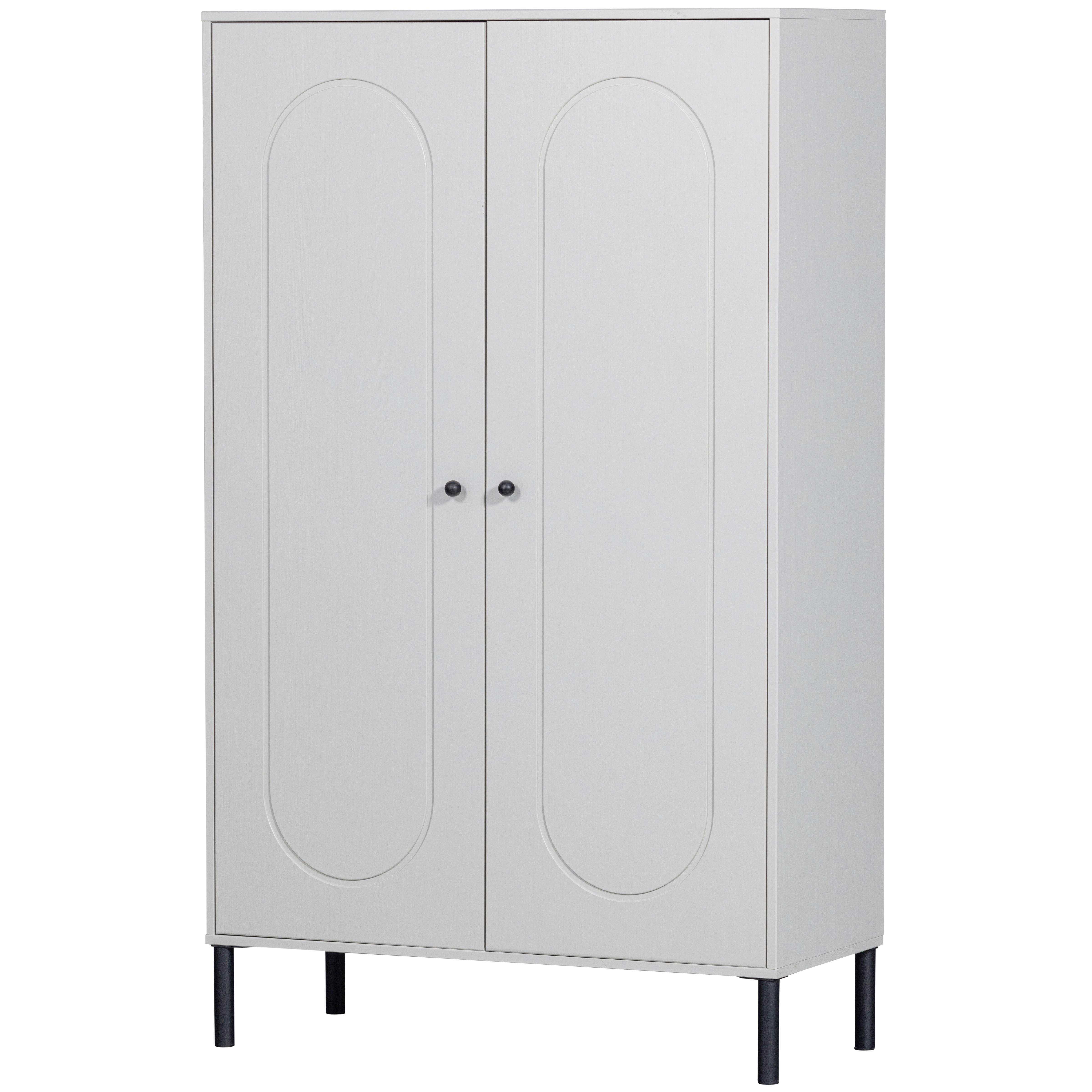 Garderobenschrank Xina Grau - Schwarz/Grau, Design, Holz/Metall (90/149/40cm) - Livetastic